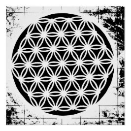 Póster Flower of Life Grunge