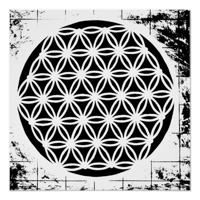 Póster Flower of Life Grunge (Anverso)