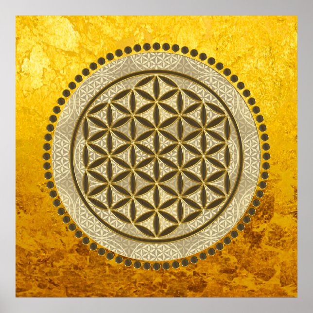 Póster FLOWER OF LIFE - Sacred Geometrie Symbol Art 2 (Frente)