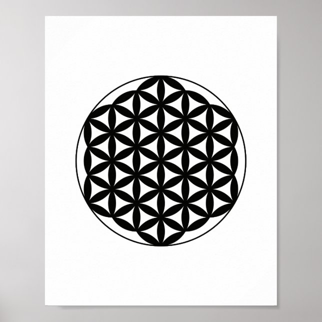 Póster Flower of Life Sacred Geometry Wall Art Poster (Frente)