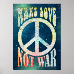 Póster Flower Power Peace - Make Love Not War 1