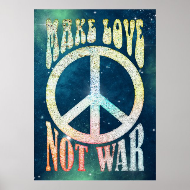 Póster Flower Power Peace - Make Love Not War 1 (Frente)
