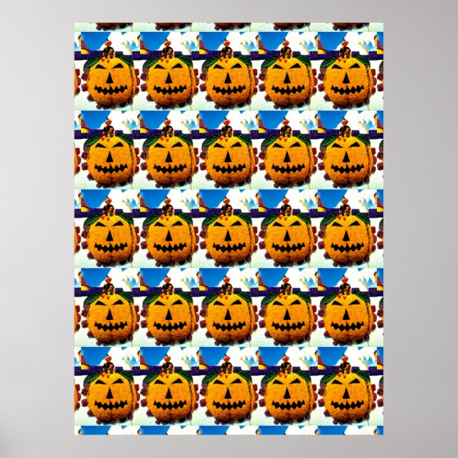 Póster Flower pumpkins and witches (Frente)
