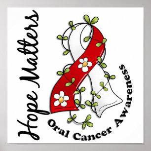 Póster Flower Ribbon 4 Hope Matters Oral Cancer