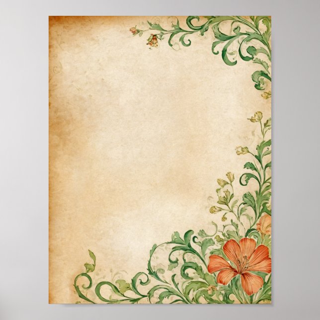 Póster Flower Scrapbook & Junk Journal Supplies Download (Frente)