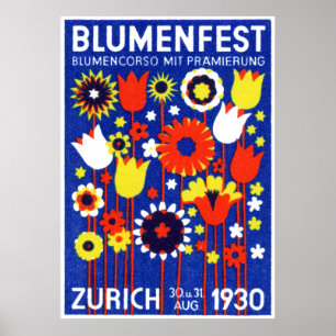 Póster Flower Show de Suiza 1930