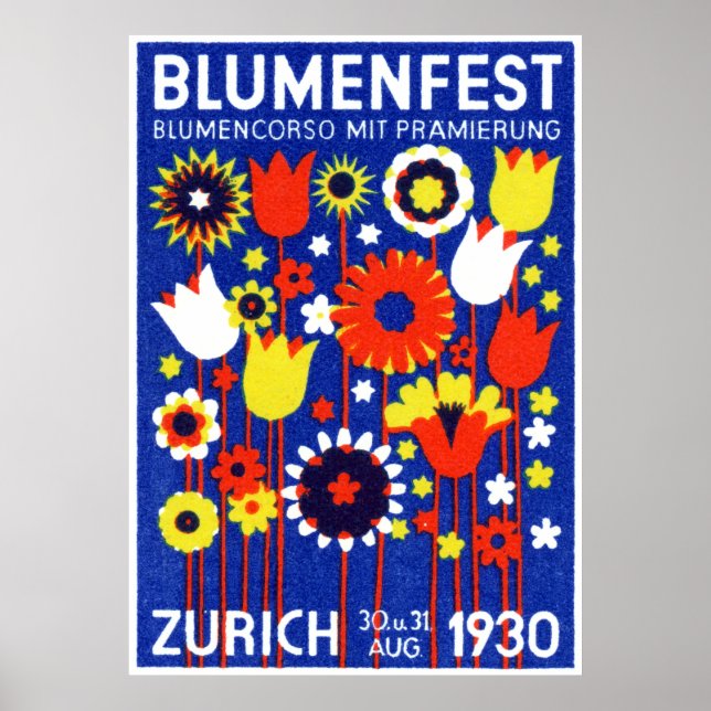 Póster Flower Show de Suiza 1930 (Frente)