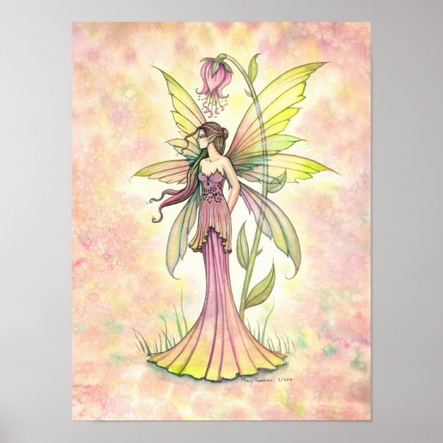 Póster Flower Spring Fairy Fantasy Watercolor Art (Frente)