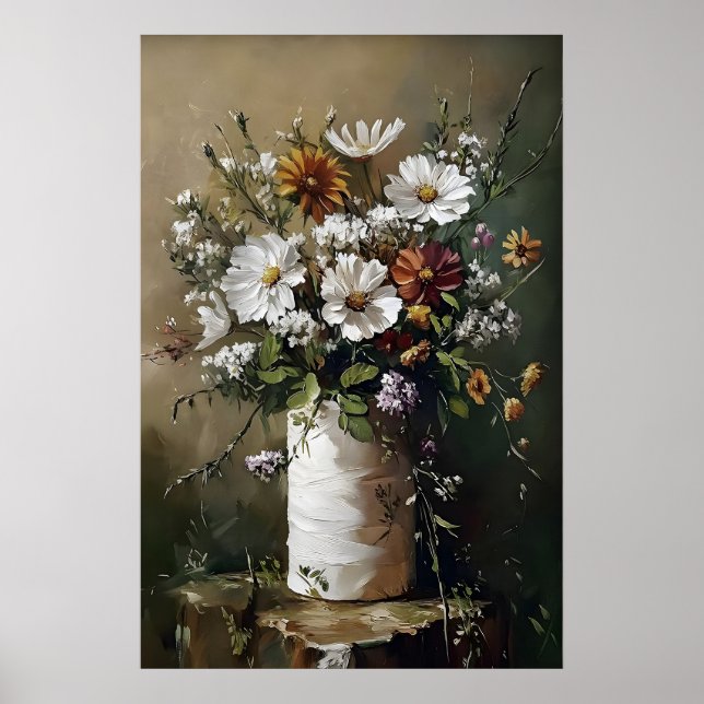 Póster Flower Toilet Paper Roll Print, Botanical Bathroom (Frente)