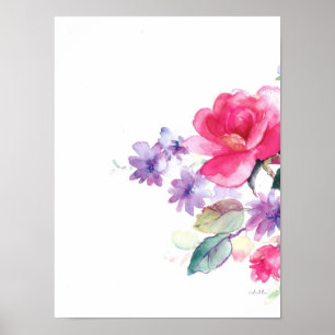 Póster flower watercolor print