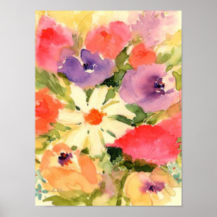 Póster flower watercolor print