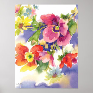Póster flower watercolor print