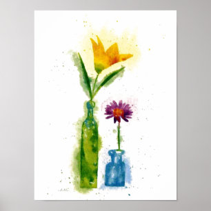 Póster flower watercolor print