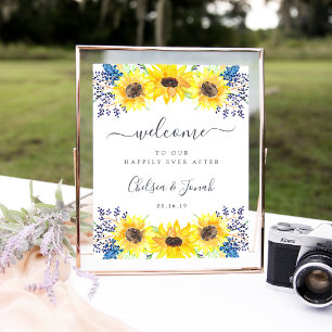 Póster Flowerfields Wedding Welcome