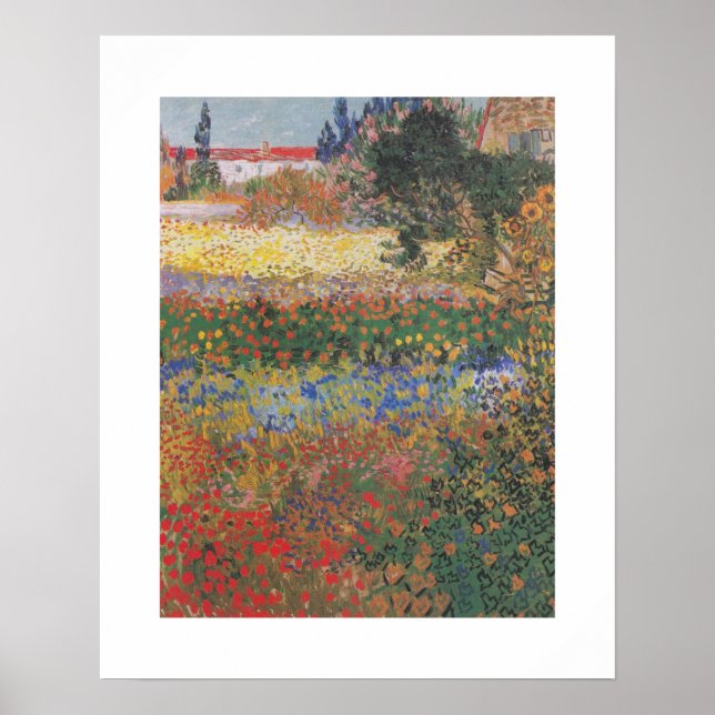 Póster Flowering Garden (1888) by Van Gogh (Frente)