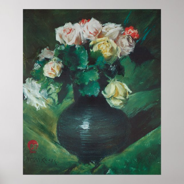 Póster Flowers (aka Roses) by William Merritt Chase (Frente)