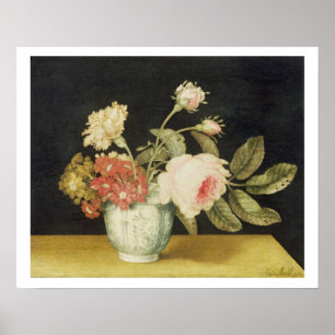 Póster Flowers in a Delft Jar (oil on panel)