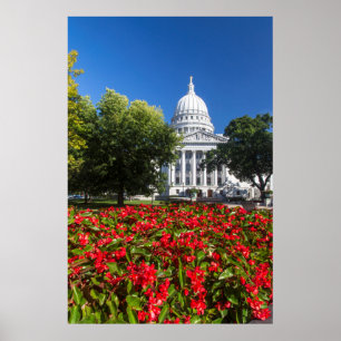 Póster Flowers In Front Of State Capitol Building