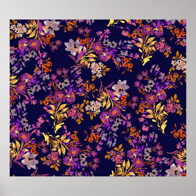 Póster Flowers pattern illustration (Frente)