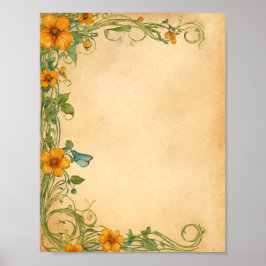 Póster Flowers Scrapbook & Junk Journal Supplies Downlad