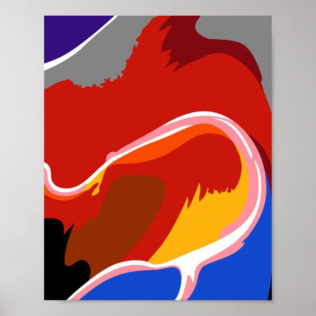 Póster Flowing Abstract Forms with Bold Colors (Frente)
