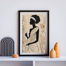 Póster Flowing African Goddess