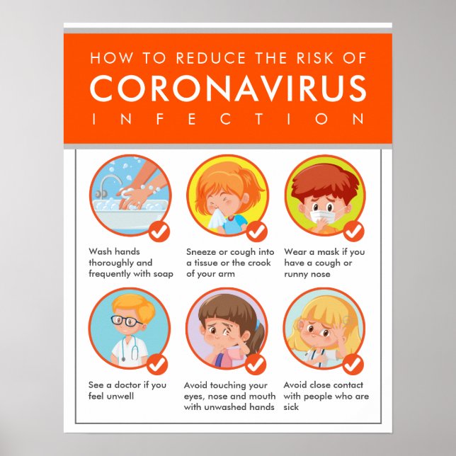 Póster Flu Season Coronavirus Epidemias Preventivas (Frente)