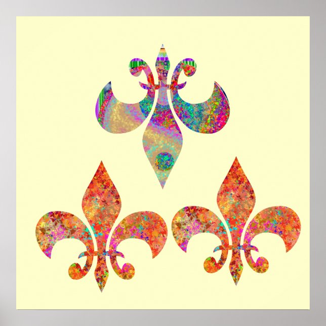 Póster Fluer-de-Lis: Patrones felices de Navin (Frente)