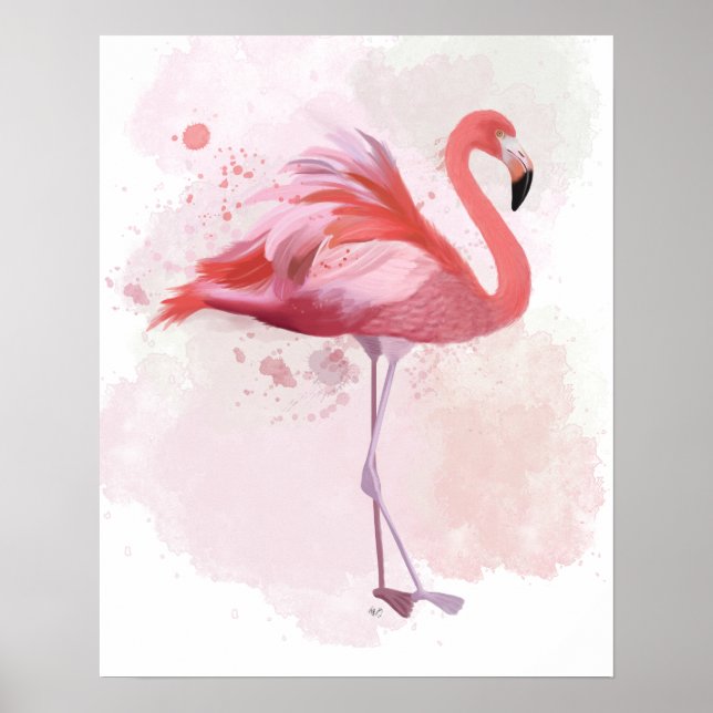 Póster Fluffy Flamingo (Frente)