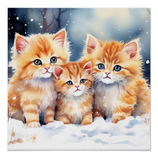 Póster Fluffy Ginger Kittens (Anverso)