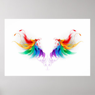 Póster Fluffy Rainbow Wings