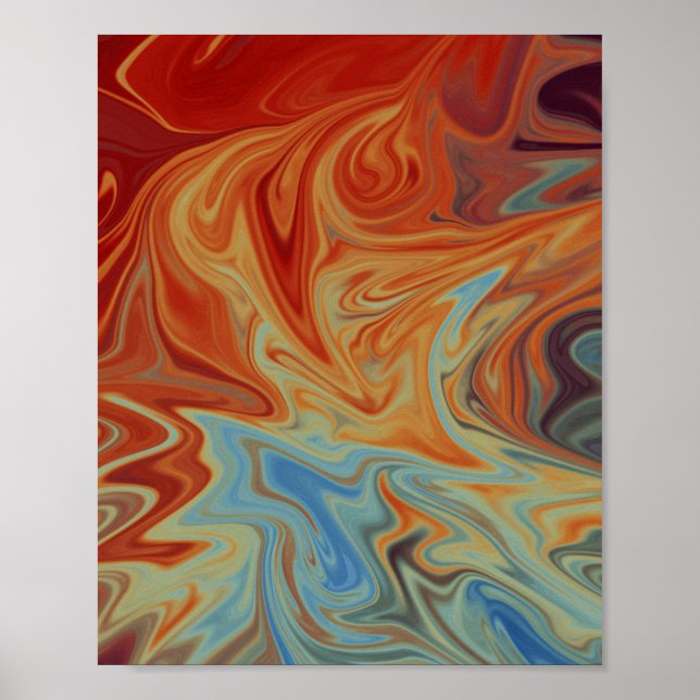 Póster Fluid abstract pattern (Frente)