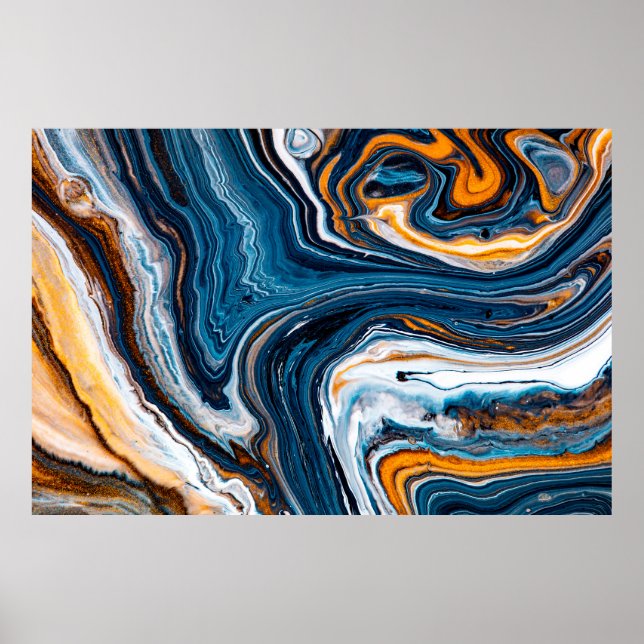 Póster Fluid art texture. Background with abstract mixing (Frente)