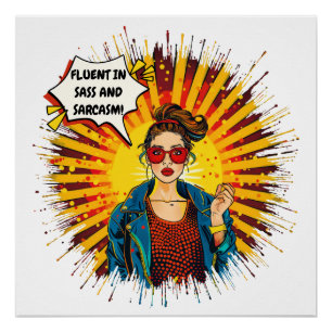 Póster Fluidez En El Sass Y El Sarcasmo