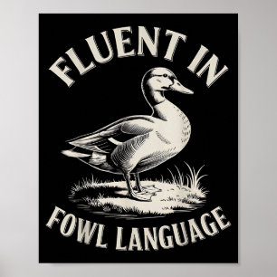 Póster Fluido En Lenguaje De Aves Amante De Patos Diverti