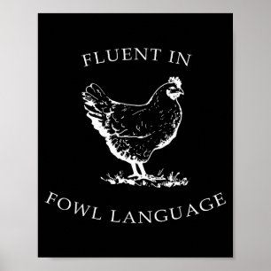 Póster Fluido En Lenguaje De Aves Divertido Amantes De Po
