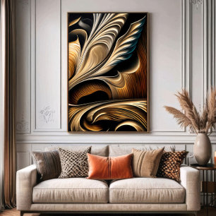 Póster Fluido Metálico Lujo Dorado