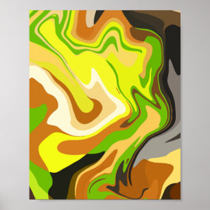 Póster Flujo abstracto de colores terrosos y naturales