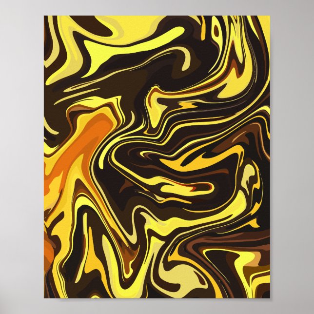 Póster Flujo abstracto de tonos cálidos (Frente)