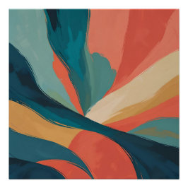 Póster Flujo audaz - Resumen de pinceladas de pincel en V