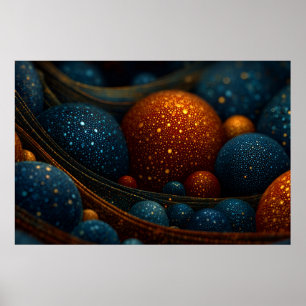 Póster Flujo celeste: Esferas abstractas en movimiento