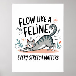 Póster Flujo como una línea - Diseño de un gato de estira