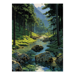 Póster Flujo de bosque