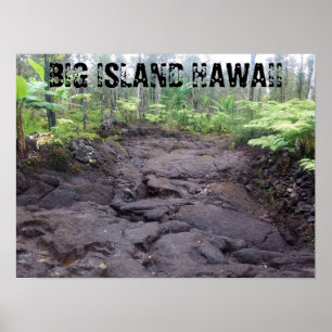 PÓSTER FLUJO DE HAWAII LAVA EN LA ISLA BIG
