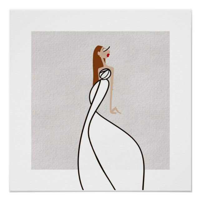 Póster Flujo de Musa Elegante 1 Arte de Moda Glam (Anverso)