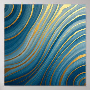 Póster "Flujo de Oro Oceánico
