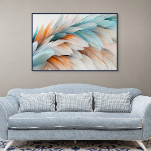 Póster Flujo de plumas abstractas: elegancia suave