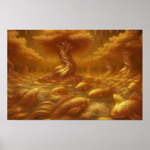 Póster Flujo Dorado