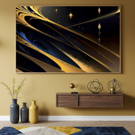 Póster Flujo Dorado Cósmico