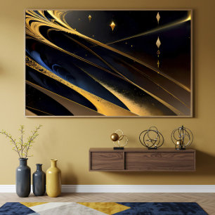 Póster Flujo Dorado Cósmico